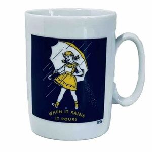 Vintage 1956-“When It Rains, It Pours”-Morton Salt Girl-10 Oz Mug-Japan-Used